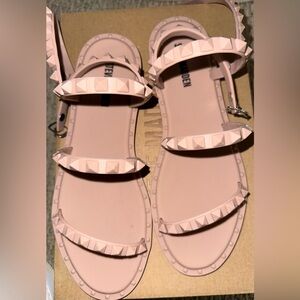 Steve Madden Nude Rubber Studded Sandals